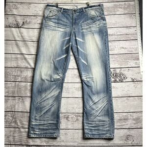 Vintage Akoo Washed Denim Jeans Men's‎ 40 Baggy Y2K Purple Label